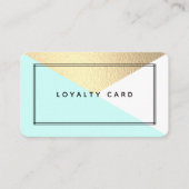 金エレガント箔&アクア幾何モダンスタイル ロイヤリティカード (正面)