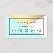 金エレガント箔&アクア幾何モダンスタイル ロイヤリティカード (裏面)