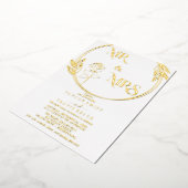 金エレガント箔 | エメラルドのミセス結婚ズ 箔招待状 (回転した状態)