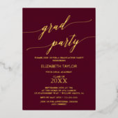 金エレガント箔 |ブルゴーニュ卒業パーティー 箔招待状 (正面)