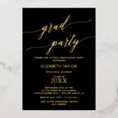 金エレガント箔 |黒人の卒業パーティー 箔招待状 (正面)