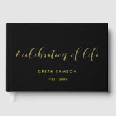 金エレガント箔Aライフ葬儀お祝い ゲストブック (正面)