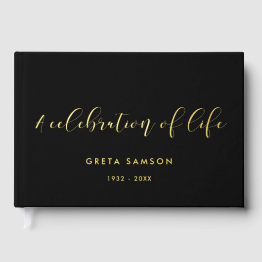 金エレガント箔Aライフ葬儀お祝い ゲストブック (正面)