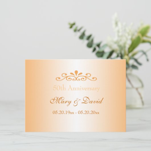 金エレガント結婚命記念日招待状 招待状 (スタンド正面)