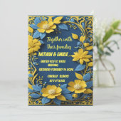 金エレガント結婚式招待状 招待状 (スタンド正面)