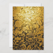 金エレガント結婚式招待状 招待状 (裏面)