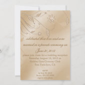 金エレガント結婚白鳥フォーマルの発表 招待状 (裏面)