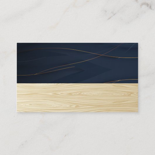 金エレガント線 | 木目 名刺 (裏面)