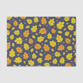 金エレガント色とオレンジ色の紅葉パターン 薄葉紙 (正面)