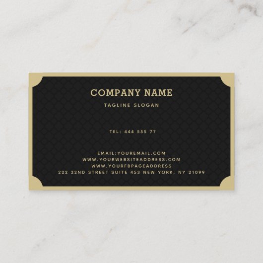 金エレガント色と黒 名刺 (裏面)