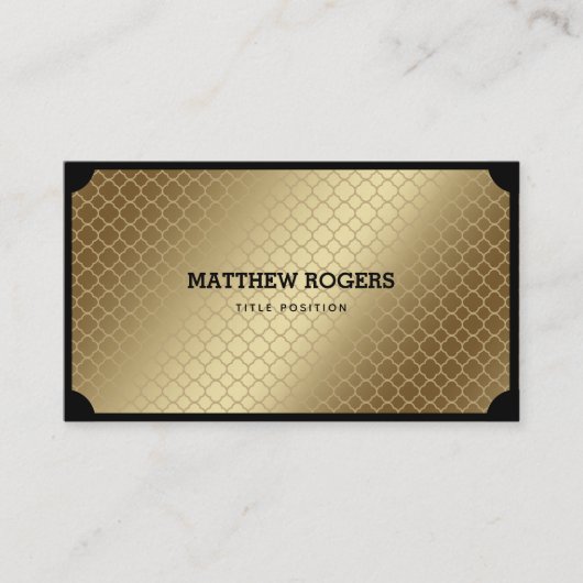 金エレガント色と黒 名刺 (正面)