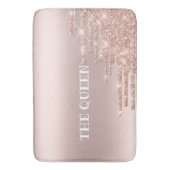 金エレガント色のピンクと光沢のあるグリッター バスマット (正面縦)