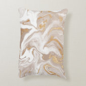 金エレガント色のベージュ色の液体大理石でグリッター アクセントクッション (裏面(縦))