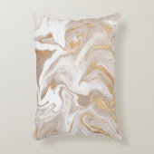金エレガント色のベージュ色の液体大理石でグリッター アクセントクッション (正面(垂直))