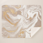 金エレガント色のベージュ色の液体大理石でグリッター シェルパブランケット (正面(横))