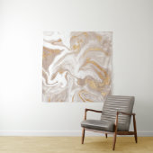 金エレガント色のベージュ色の液体大理石でグリッター タペストリー (インサイチュ(横))