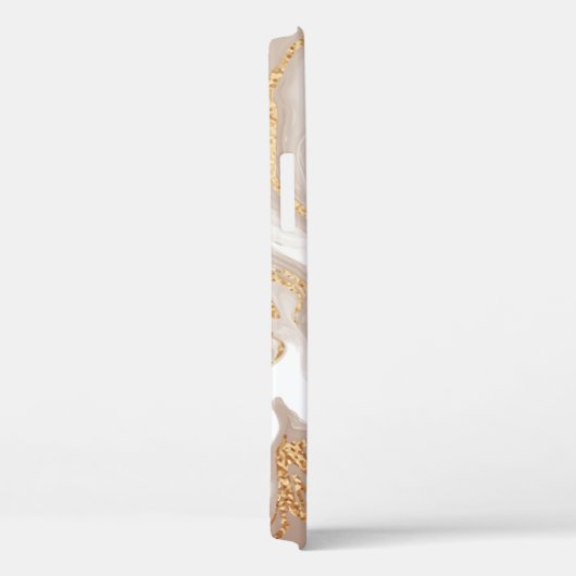 金エレガント色のベージュ色の液体大理石でグリッター Case-Mate iPhoneケース (裏面 / 右)