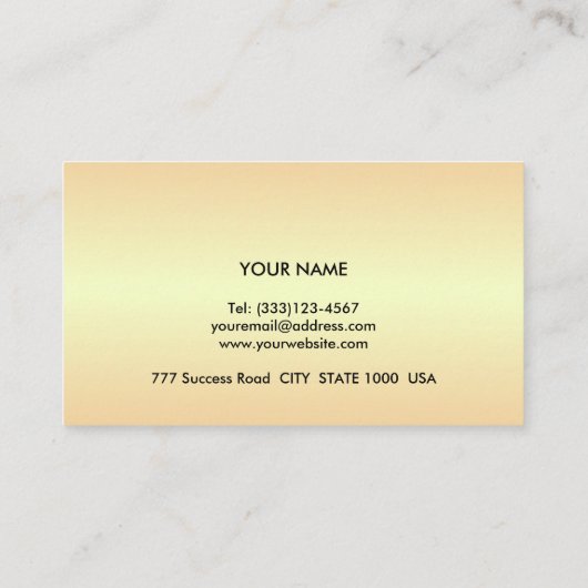 金エレガント色のメタリック 名刺 (裏面)