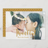 金エレガント色の写真の「感謝」カスタム シーズンカード (正面/裏面)