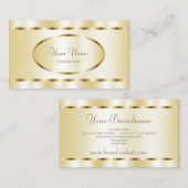 金エレガント色の楕円形の枠とスタイリッシュ貴族 名刺 (正面/裏面)