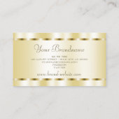 金エレガント色の楕円形の枠とスタイリッシュ貴族 名刺 (裏面)