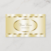 金エレガント色の楕円形の枠とスタイリッシュ貴族 名刺 (正面)