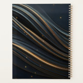 金エレガント色アクセントの黒波 プランナー手帳 (裏面)