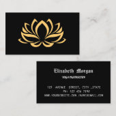 金エレガント蓮花ヨガ名刺 名刺 (正面/裏面)