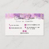 金エレガント金と紫の大理石 名刺 (裏面)