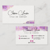 金エレガント金と紫の大理石 名刺 (正面/裏面)