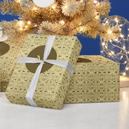 金エレガント金と金ゴールドの正方形のパターンのクリスマス ラッピングペーパー