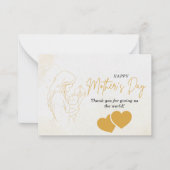 金エレガント金の母の日カード ノートカード (正面)