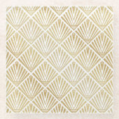 金エレガント金ダイヤモンドパームデザイン ガラスコースター (正面)