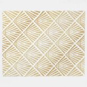 金エレガント金ダイヤモンドパームデザイン フリースブランケット (正面(横))