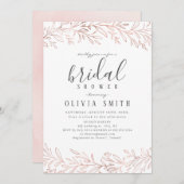 金エレガント金バラ金ゴールド植物性ブライダルシャワー 招待状 (正面/裏面)