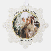 金エレガント金ミニマルパーソナライズされた オーナメントカード (正面)