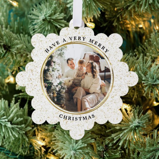 金エレガント金ミニマルパーソナライズされた オーナメントカード (インサイチュ (木))