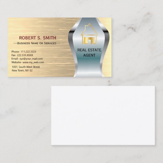 金エレガント金実在金系不動産業者 名刺 (正面/裏面)