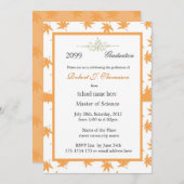 金エレガント金葉高い成績 招待状 (正面/裏面)