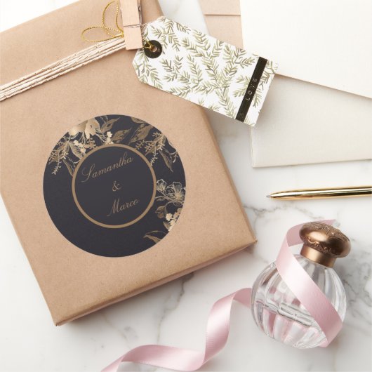 金エレガント金金属バラ結婚のクラス ラウンドシール (ギフト)