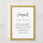 金エレガント金3写真看護卒業式 招待状 (裏面)