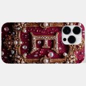 金エレガント金Eレターモノグラム Case-Mate iPhoneケース (裏面 (横))