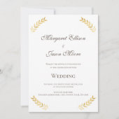 金エレガント離れ金金ゴールドとブラウン結婚ズ 招待状 (正面)
