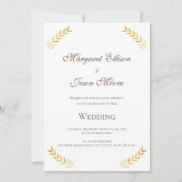 金エレガント離れ金金ゴールドとブラウン結婚ズ 招待状