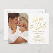 金エレガント額の書道結婚式の日付を保存 ポストカード (正面/裏面)