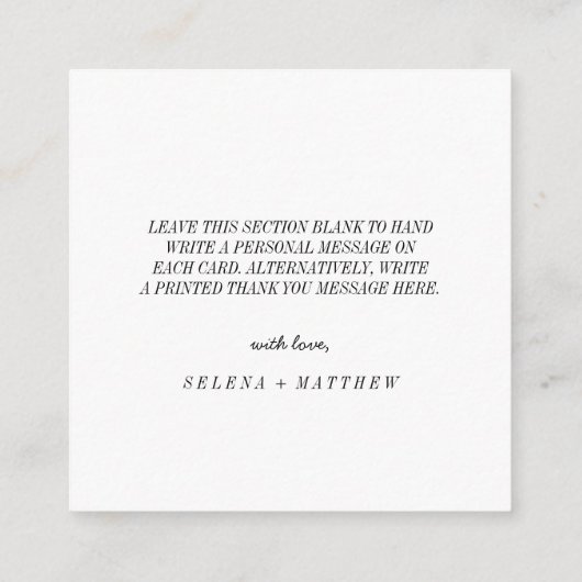 金エレガント額サンキューカード エンクロージャーカード (裏面)