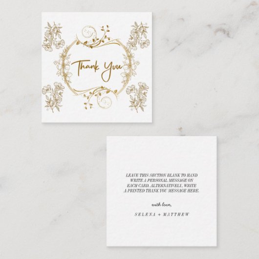 金エレガント額サンキューカード エンクロージャーカード (正面/裏面)