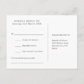 金エレガント額フローラ曲リクエストRSVPポストカード インビテーションポストカード (裏面)