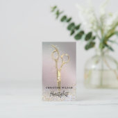 金エレガント髪鋏 名刺 (スタンド正面)