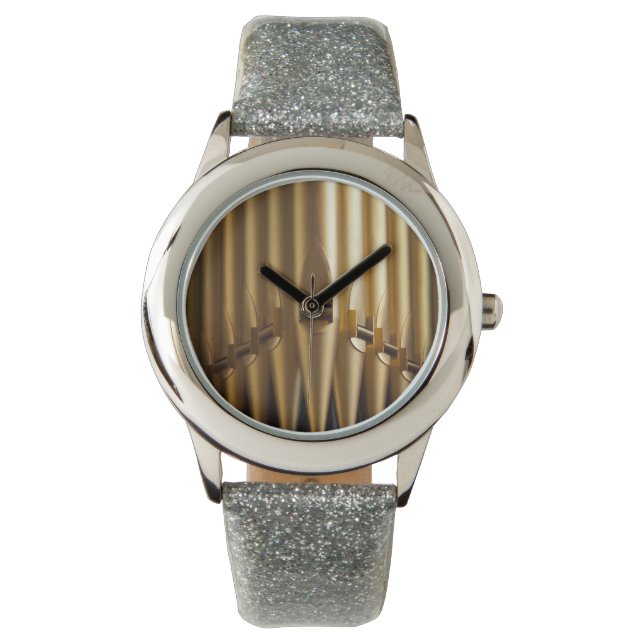 金オルガン管 腕時計 (正面)